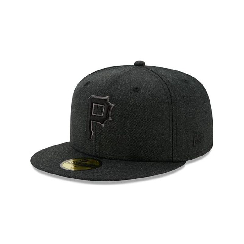 MLB Pittsburgh Pirates Heather 59Fifty Fitted (LPH2715) - Black New Era Caps